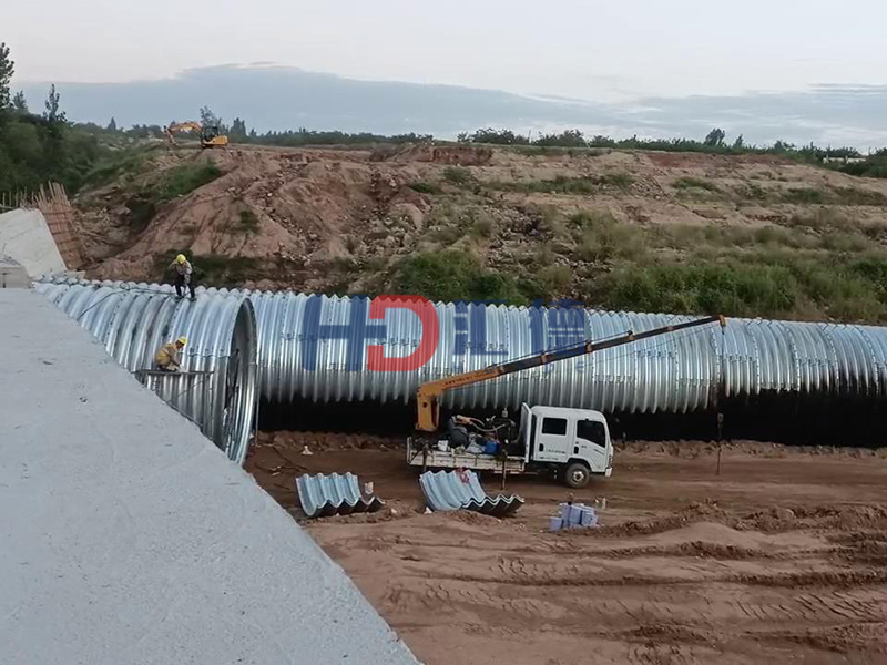 山东莱芜市波纹涵管排水管道工程